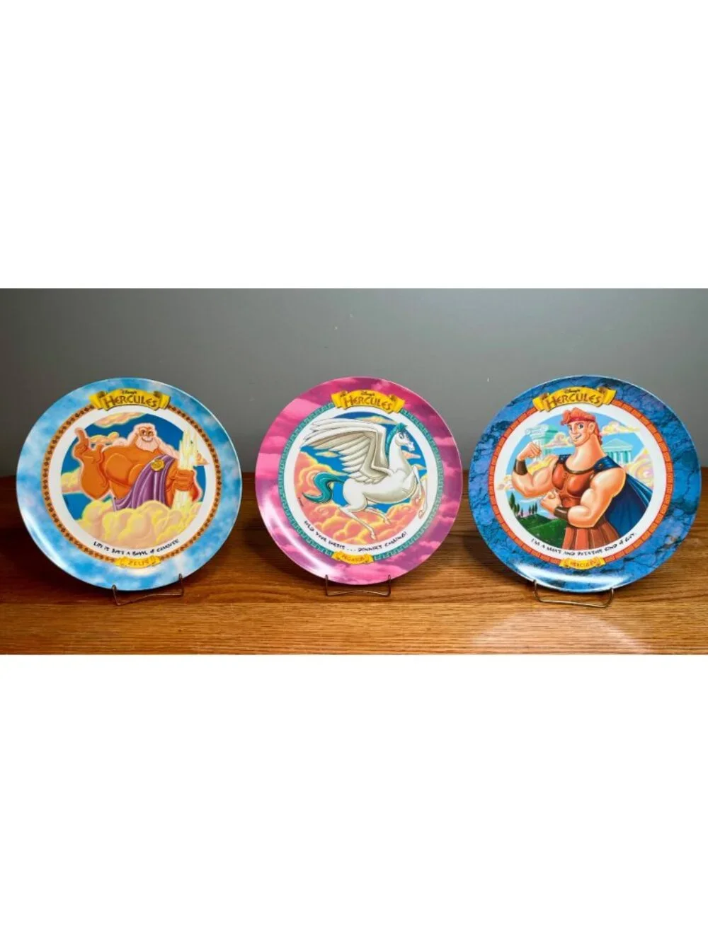 VTG 1997 McDonalds Disney Hercules Plates Melamine/ PMC Complete Set of 6